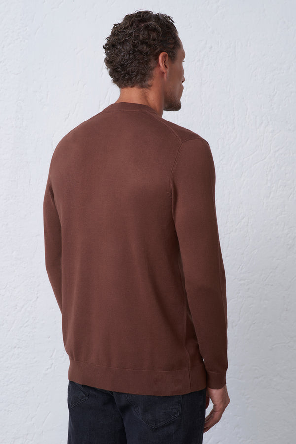 Maglia Girocollo con Lavorazione Texture