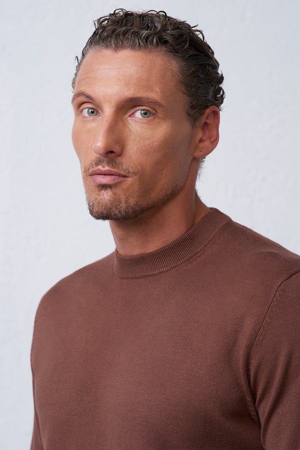 Maglia Girocollo con Lavorazione Texture