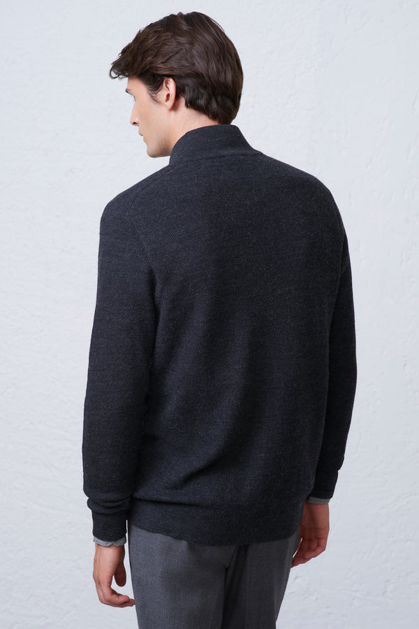 Cardigan Bottoni Chicco di Riso in misto Lana Merinos