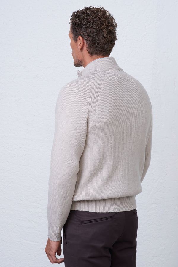 Maglia Uomo Mezza Zip in Misto Lana