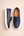 Mocassino Blu in pelle con suola in gomma