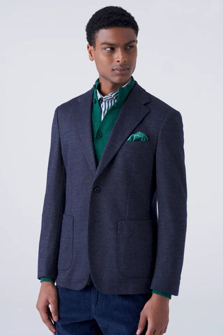 Blue velvet effect jacket
