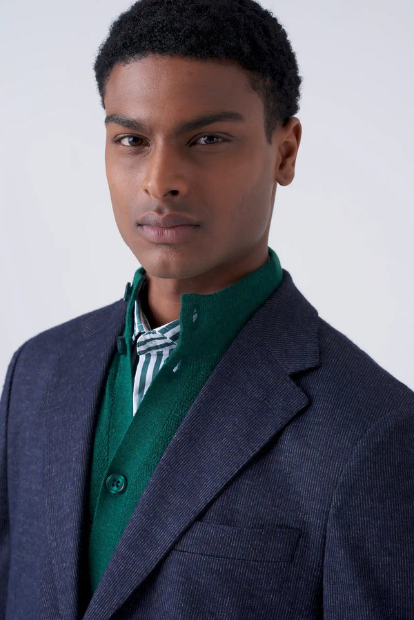 Blue velvet effect jacket