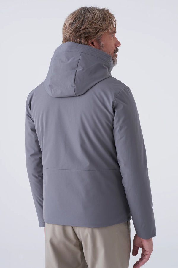 Short padded parka in technical fabric