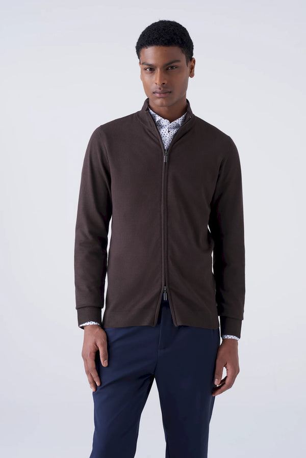Full zip solid color cardigan