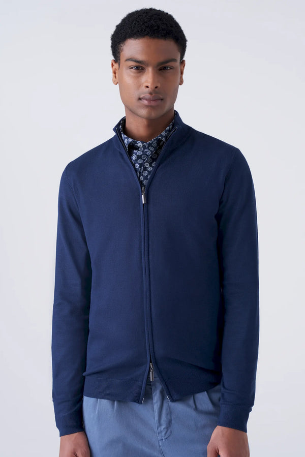 Full zip solid color cardigan