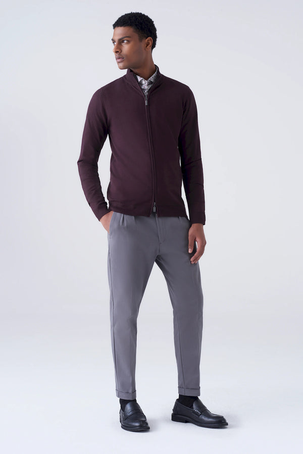 Full zip solid color cardigan