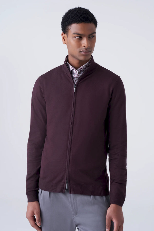 Full zip solid color cardigan