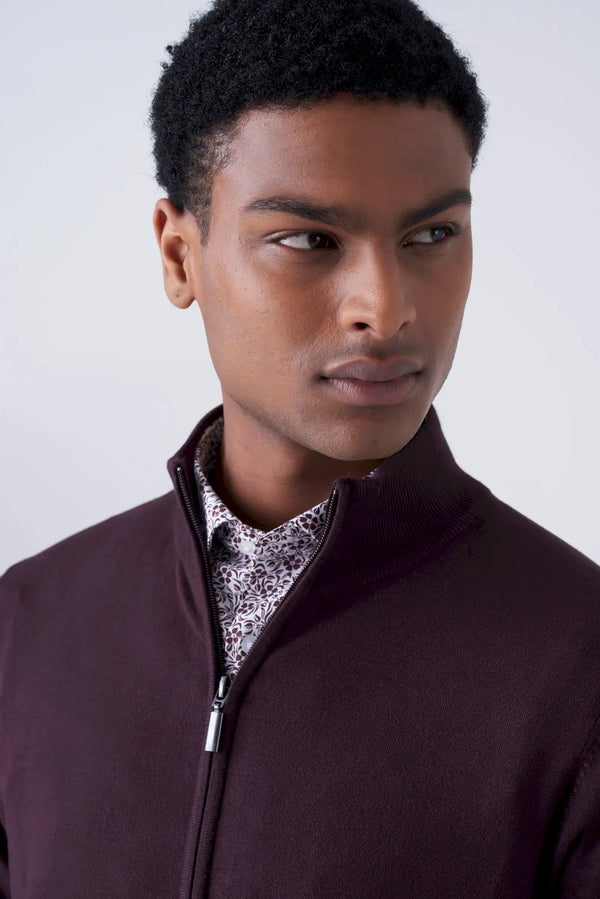 Full zip solid color cardigan