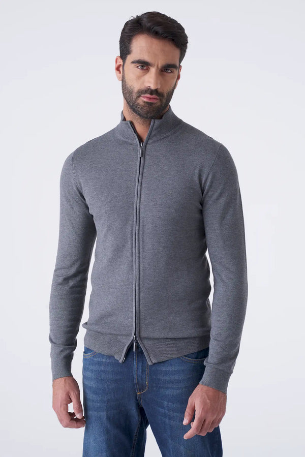 Full zip solid color cardigan
