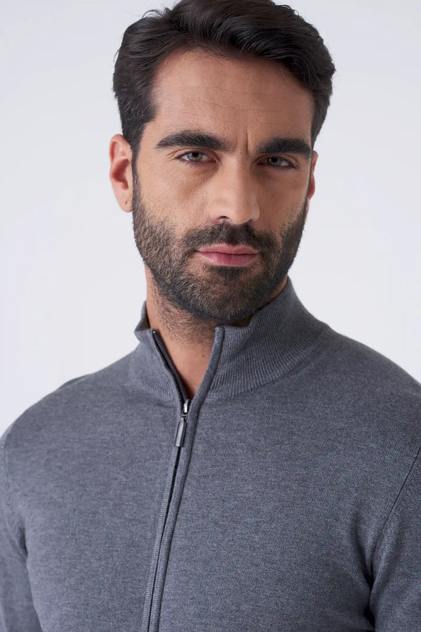 Full zip solid color cardigan