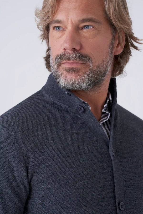 Merino Wool Turtleneck Cardigan