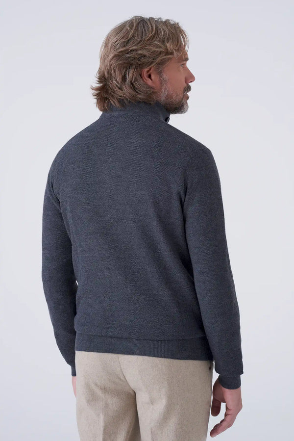 Merino Wool Turtleneck Cardigan