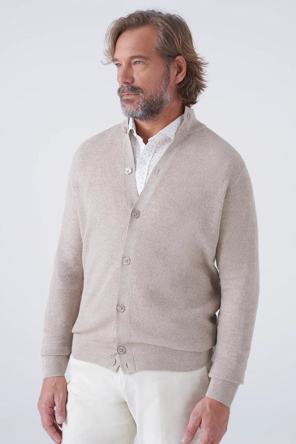 Merino Wool Turtleneck Cardigan