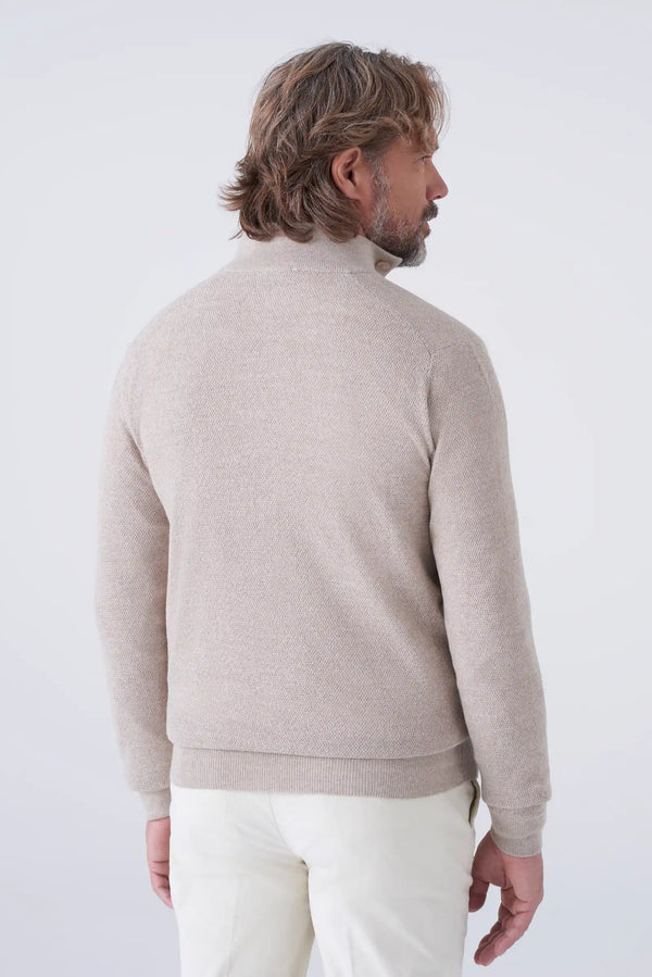 Merino Wool Turtleneck Cardigan