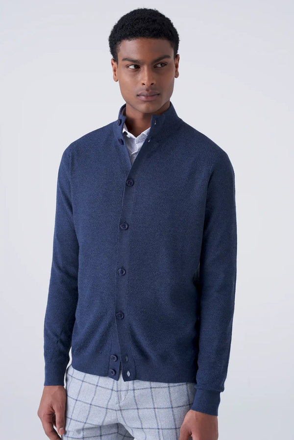 Merino Wool Turtleneck Cardigan