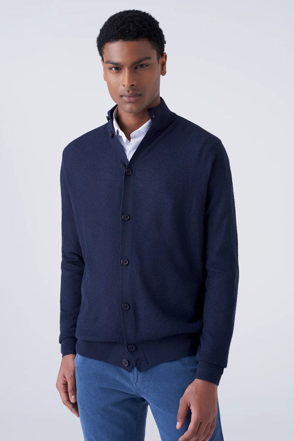 Merino Wool Turtleneck Cardigan