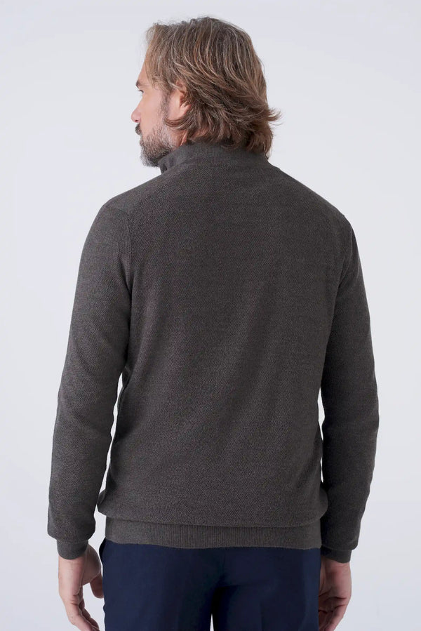Merino Wool Turtleneck Cardigan