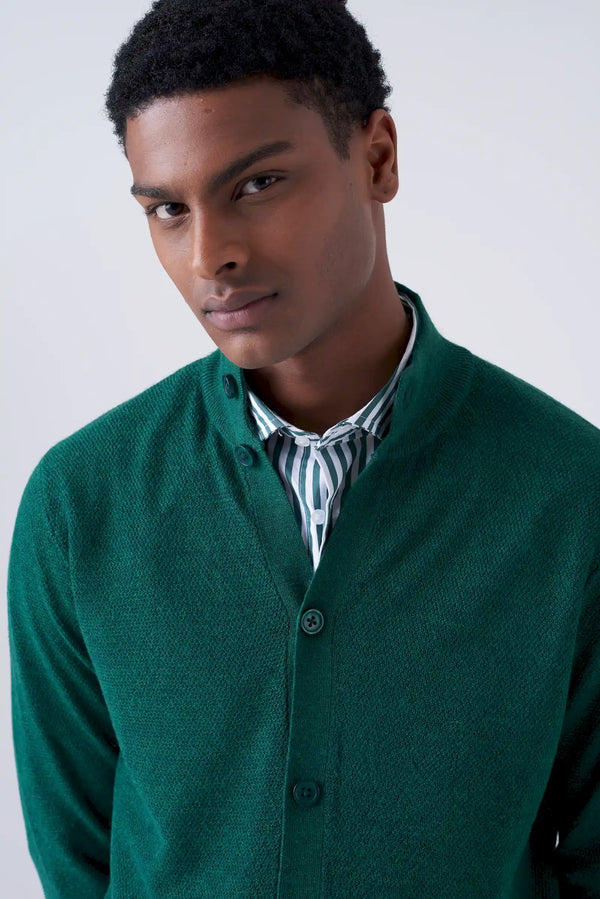 Merino Wool Turtleneck Cardigan