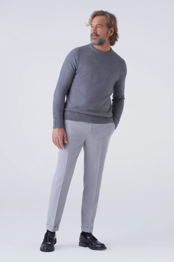 Herringbone pattern crewneck