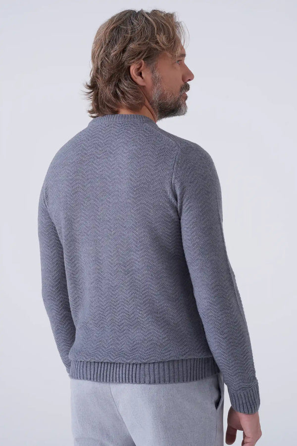 Herringbone pattern crewneck