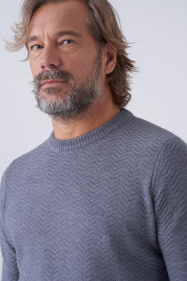 Herringbone pattern crewneck
