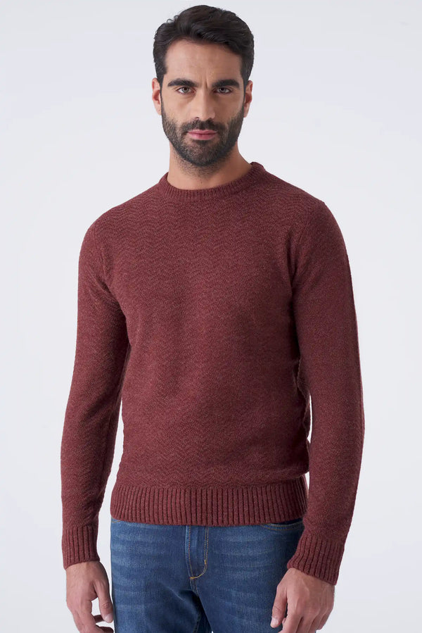 Herringbone pattern crewneck