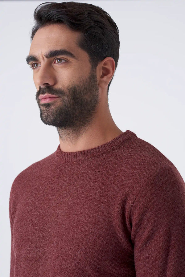 Herringbone pattern crewneck