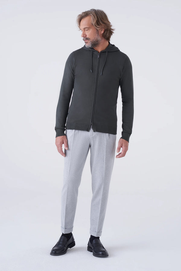 Trousers with woven pattern