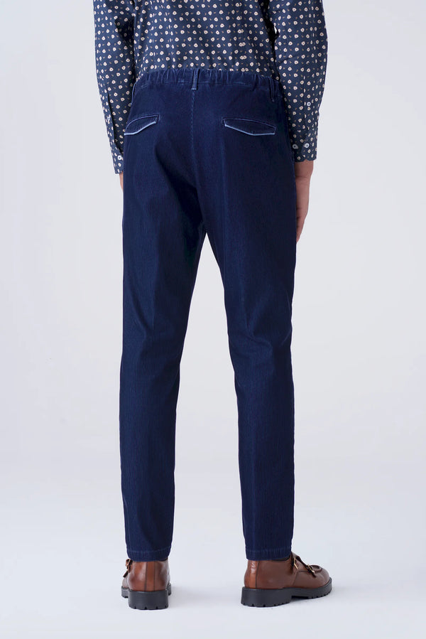 Velvet denim trousers