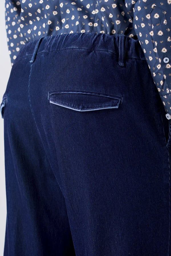 Velvet denim trousers