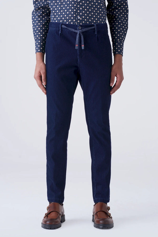 Velvet denim trousers