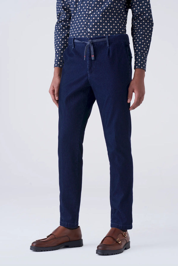 Velvet denim trousers