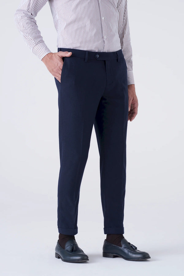 Pantaloni classici in lana rasata Colore: Blu