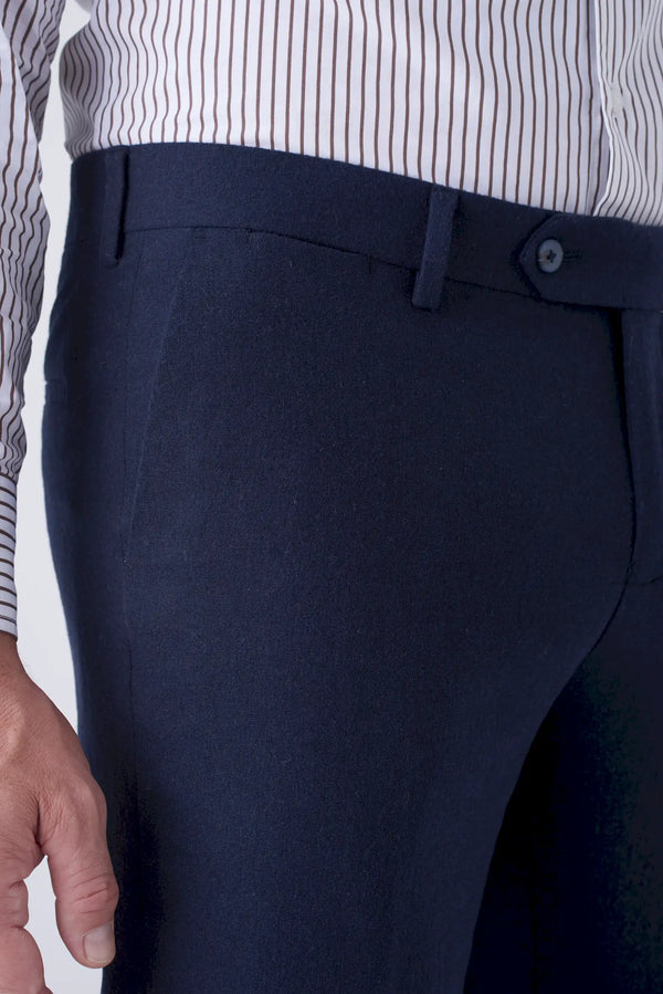 Pantaloni classici in lana rasata Colore: Blu