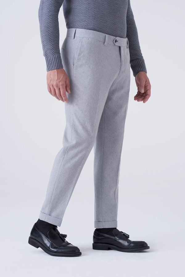 Pantaloni classici in lana rasata Colore: Blu