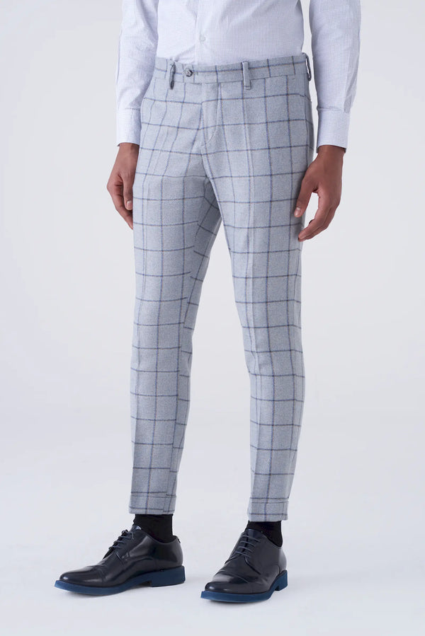Light grey checked trousers
