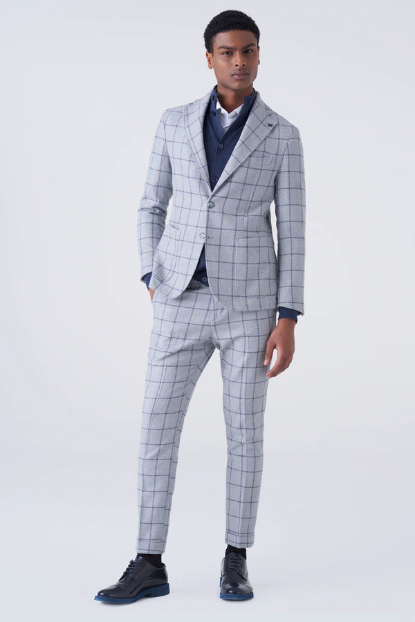 Light grey checked trousers