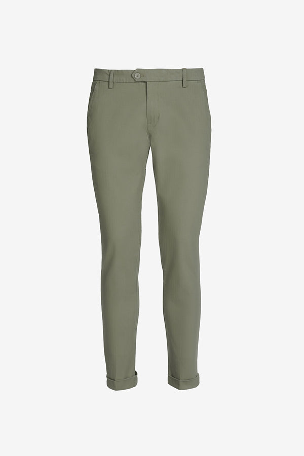 Chino trousers with herringbone pattern