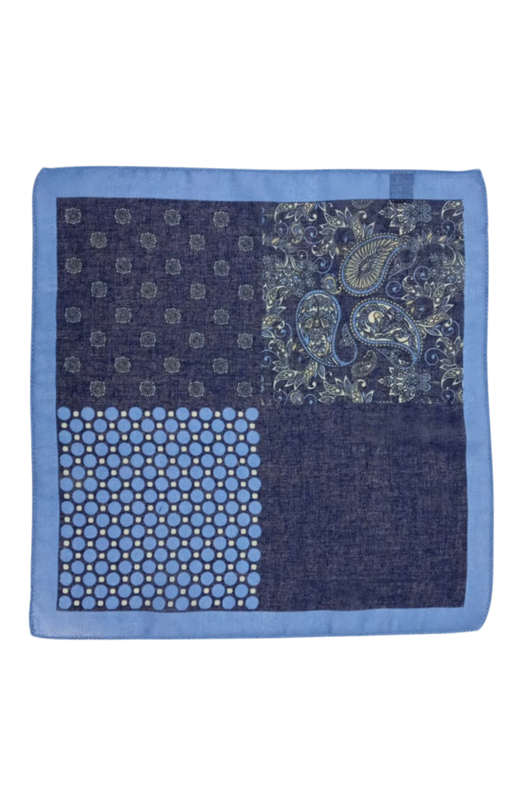 Fazzoletto da Taschino Fantasia celeste-blu