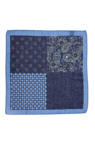 Fazzoletto da Taschino Fantasia celeste-blu