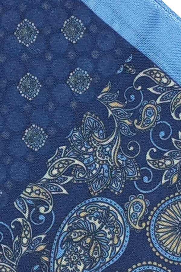 Fazzoletto da Taschino Fantasia celeste-blu