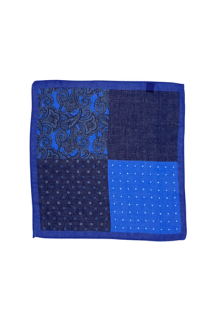 Fazzoletto da Taschino Fantasia celeste-blu