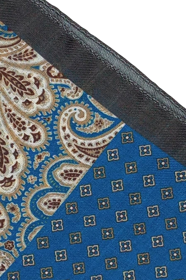 Fazzoletto da Taschino Fantasia celeste-beige