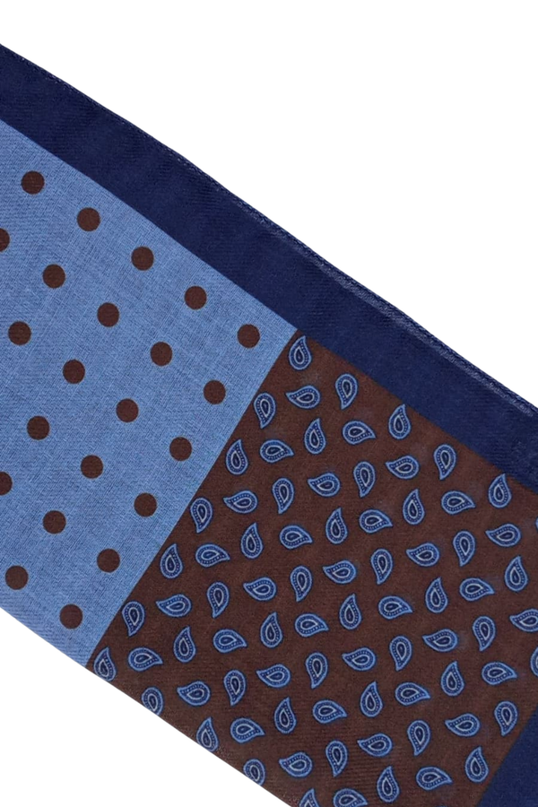 Fazzoletto da Taschino Fantasia blu-moro