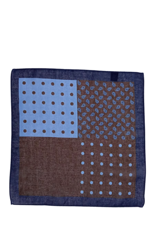 Fazzoletto da Taschino Fantasia blu-moro