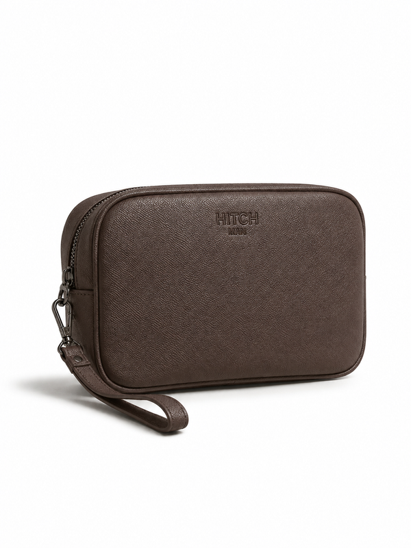 Clutch Organizer in Eco Pelle con Zip e Laccetto Removibile