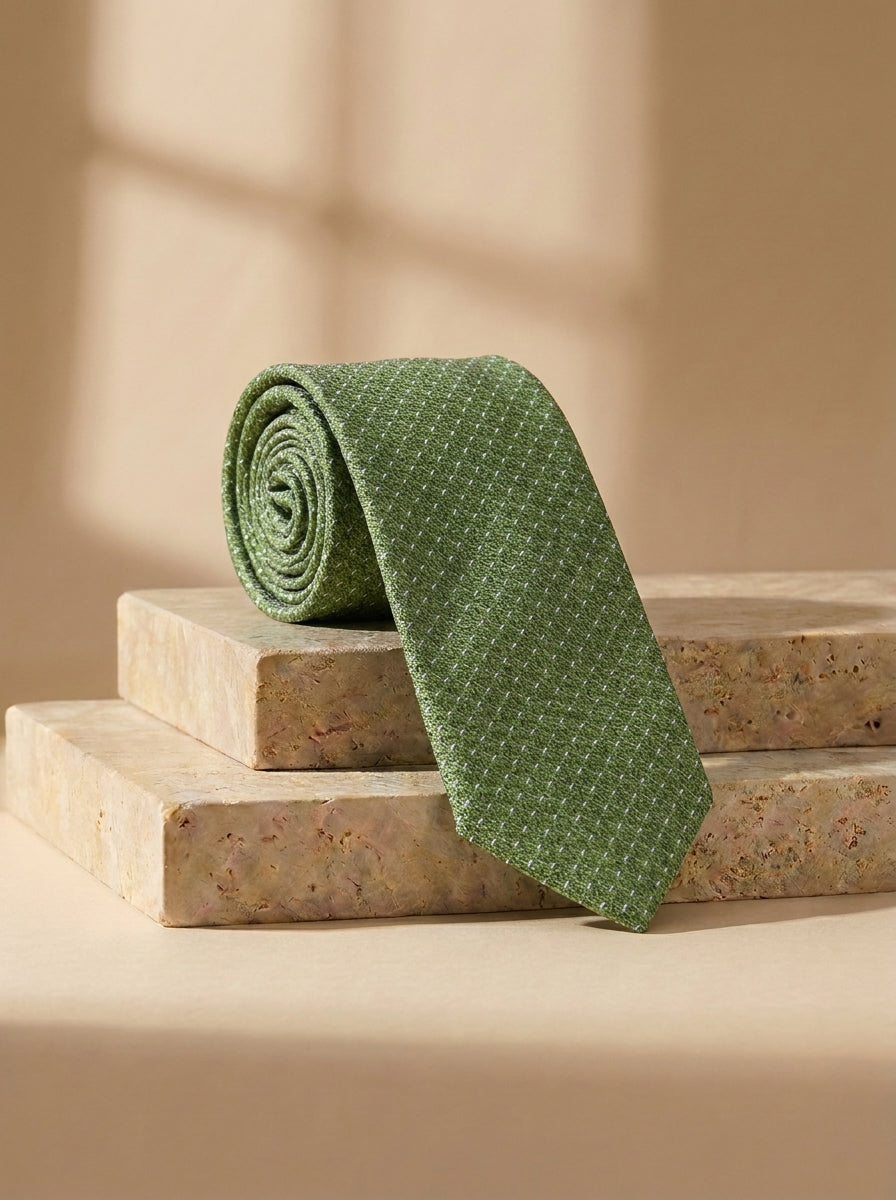 Cravatta Uomo Trama Verde