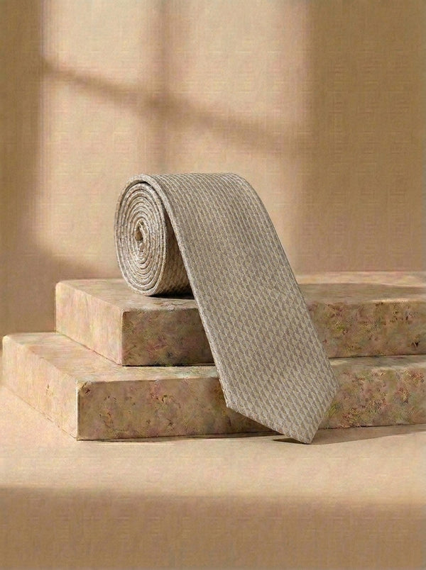 Cravatta Uomo Trama Beige