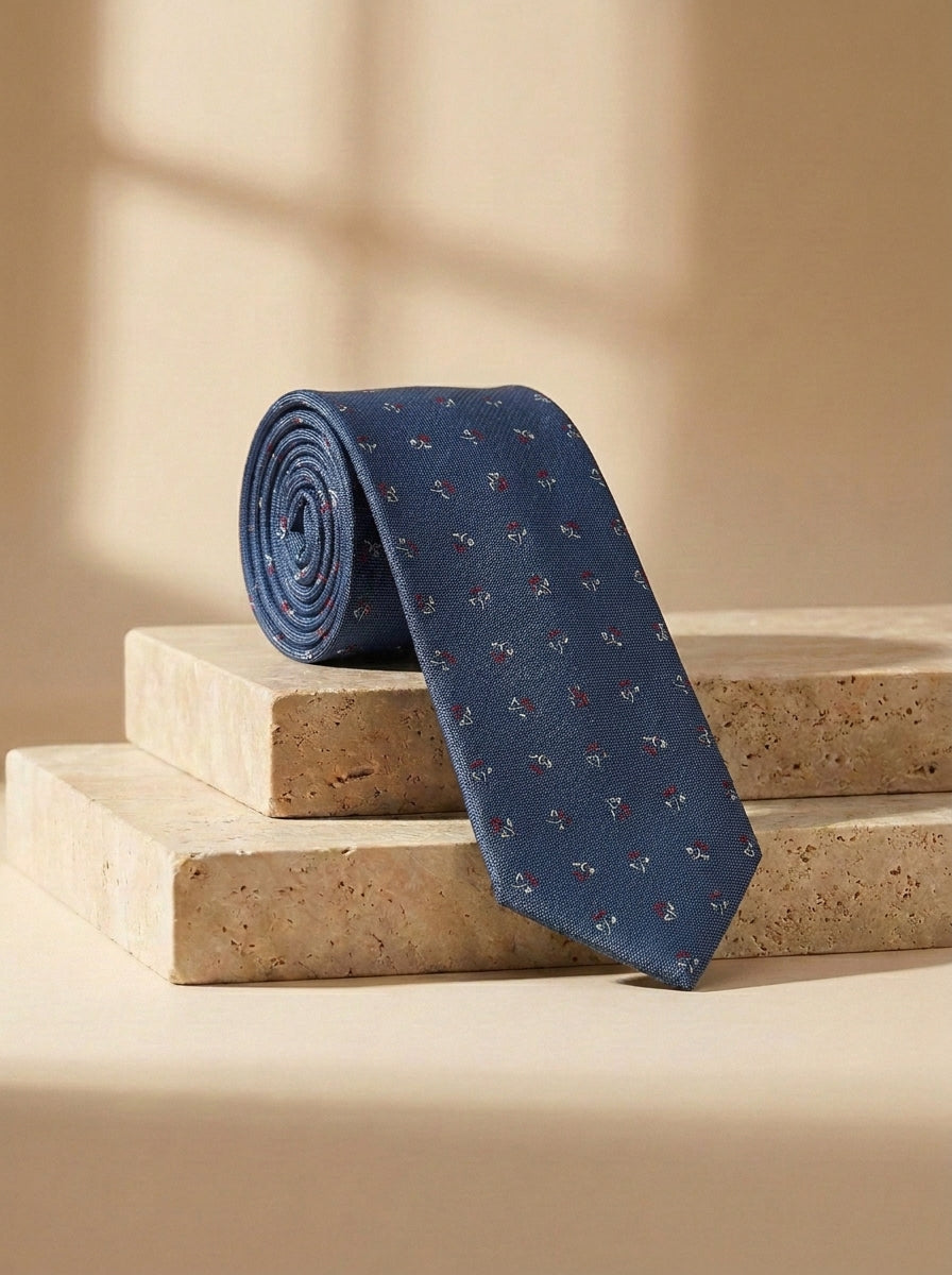 Cravatta Blu Avio a Micro stampa